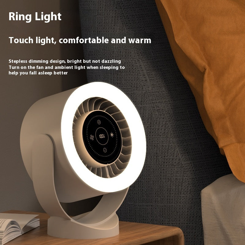 Rechargeable Wall Mount Table Fan Light Led Display Air Circulation Cooling USB Table Fan Light
