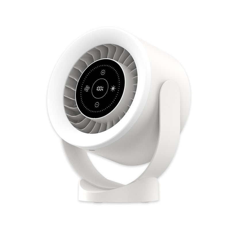 Rechargeable Wall Mount Table Fan Light Led Display Air Circulation Cooling USB Table Fan Light
