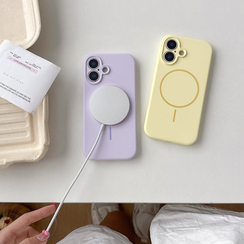 Applicable To 17 Fine Circle Magnetic Phone Case Liquid Silicone