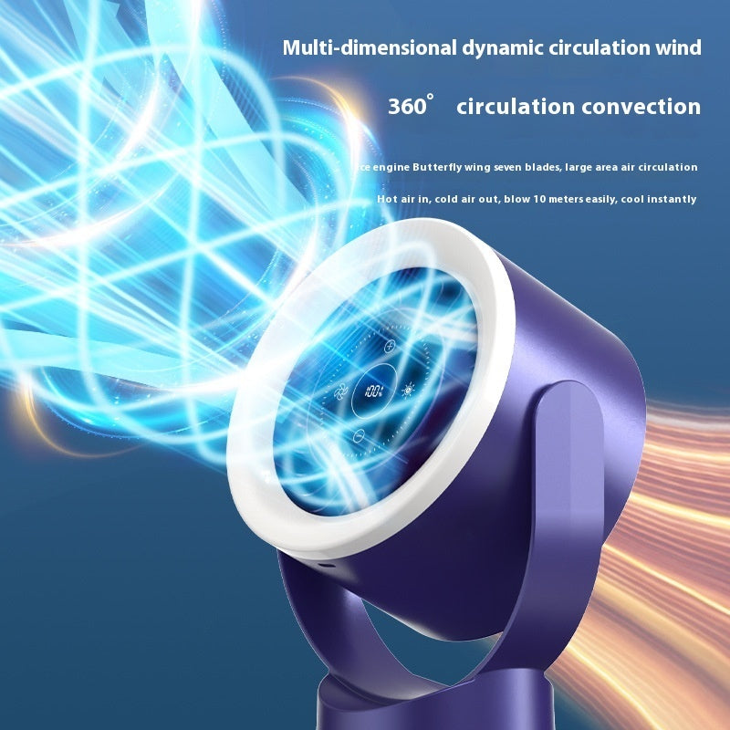 Rechargeable Wall Mount Table Fan Light Led Display Air Circulation Cooling USB Table Fan Light